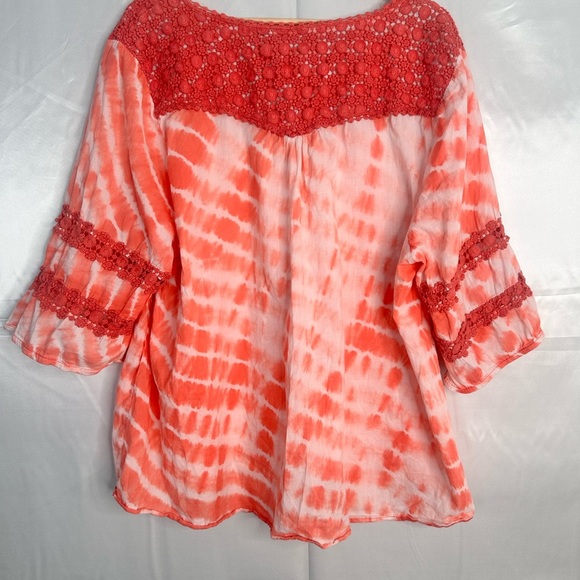 Liz & Me Two Textured with crochet accent 3/4 sleeve size 3X - Picture 5 of 8